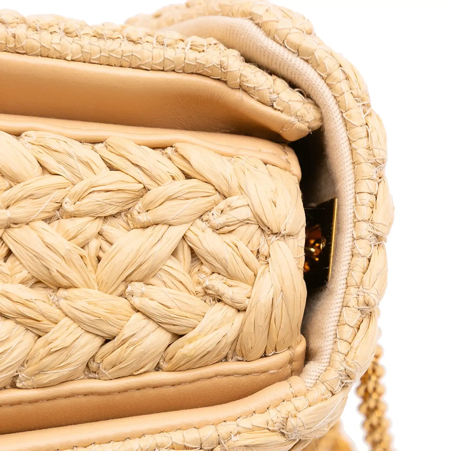 Valentino Small Raffia One Stud Crossbody