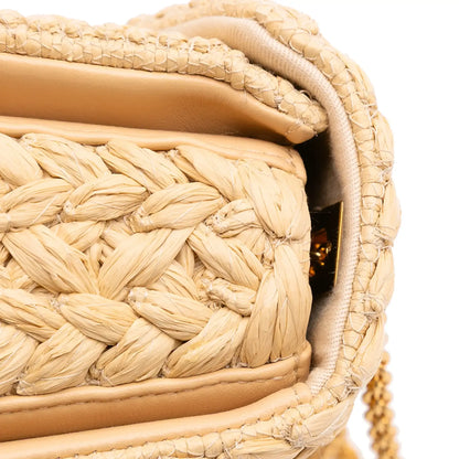 Valentino Small Raffia One Stud Crossbody