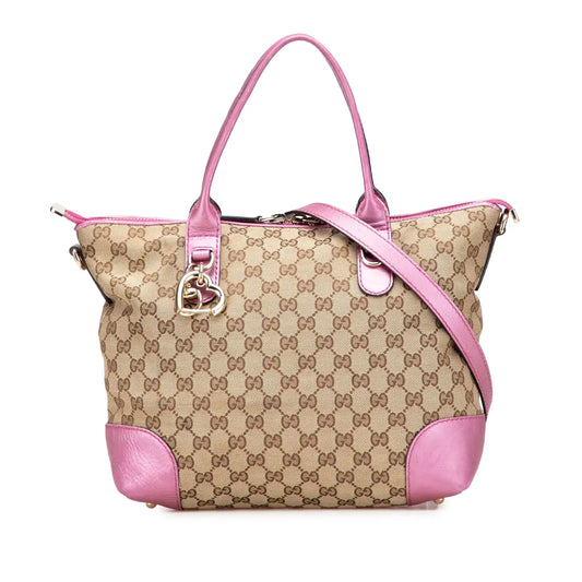 Gucci GG Canvas Heart Bit Satchel