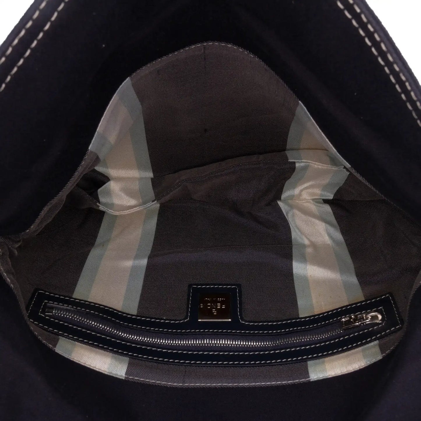 Fendi Canvas FF Marble Double Flap Shoulder Bag