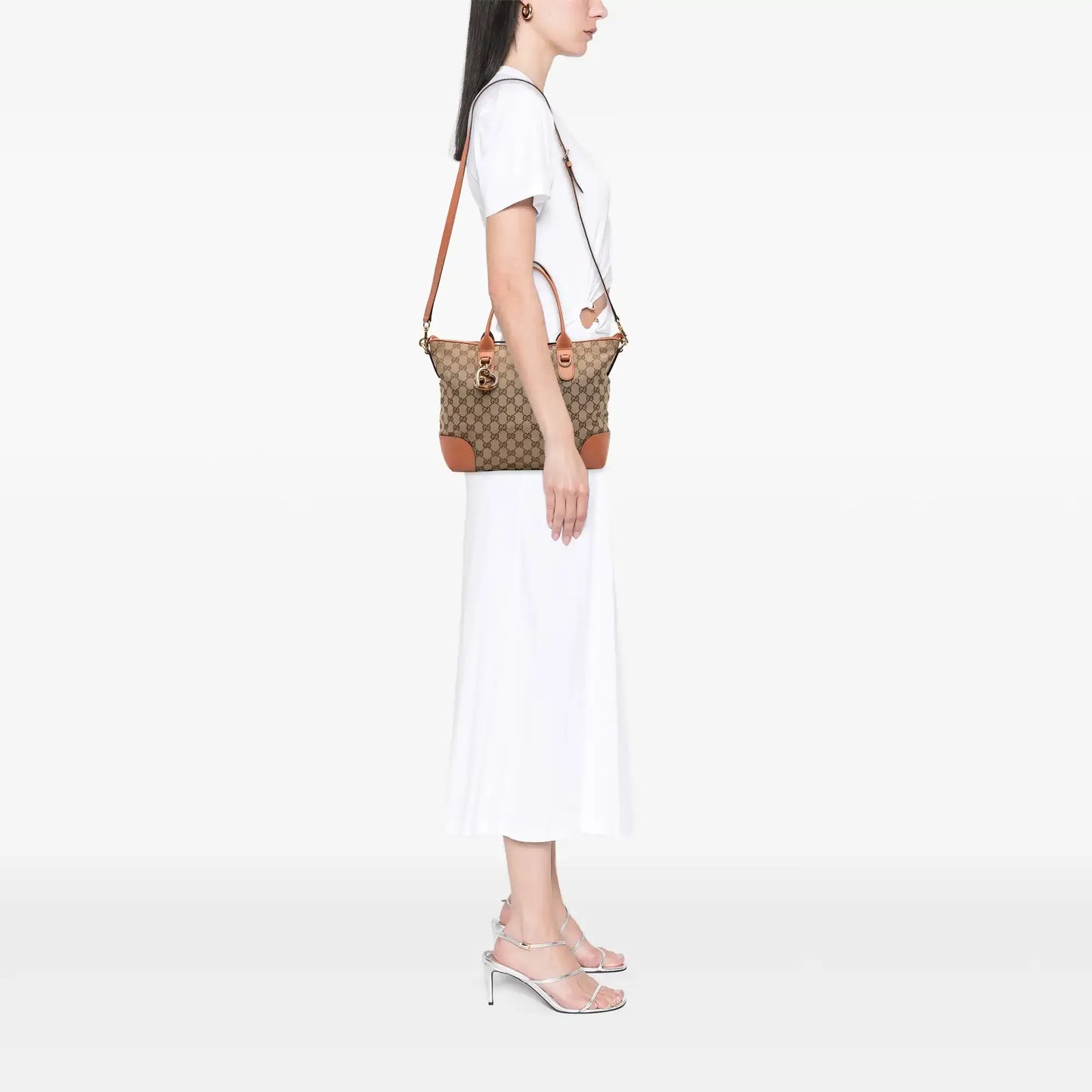 Gucci GG Canvas Heart Bit Satchel