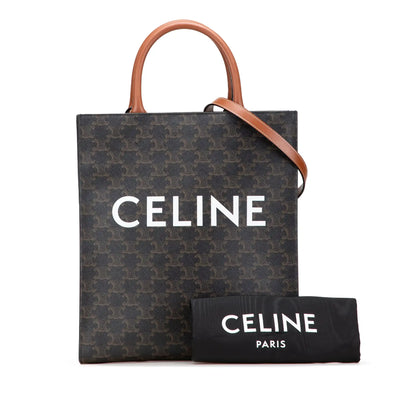 Celine Small Triomphe Coated Canvas Vertical Cabas Tote