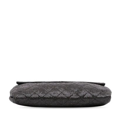 Chanel Quilted Laminated Fabric Chain Evening Crossbody