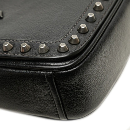 Prada Small Studded Glace Calf Chain Flap