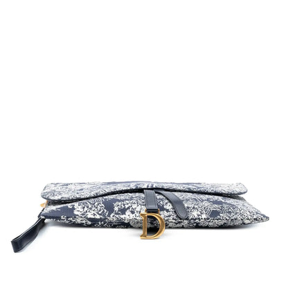 Dior Canvas Reverse Embroidered Toile de Jouy Clutch
