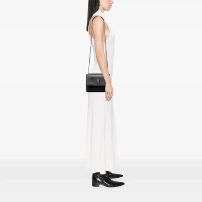 Saint Laurent Medium Studded Calfskin Monogram Sunset Crossbody