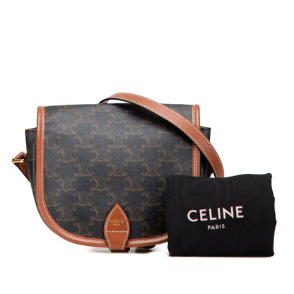 Celine Medium Triomphe Coated Canvas Folco Crossbody