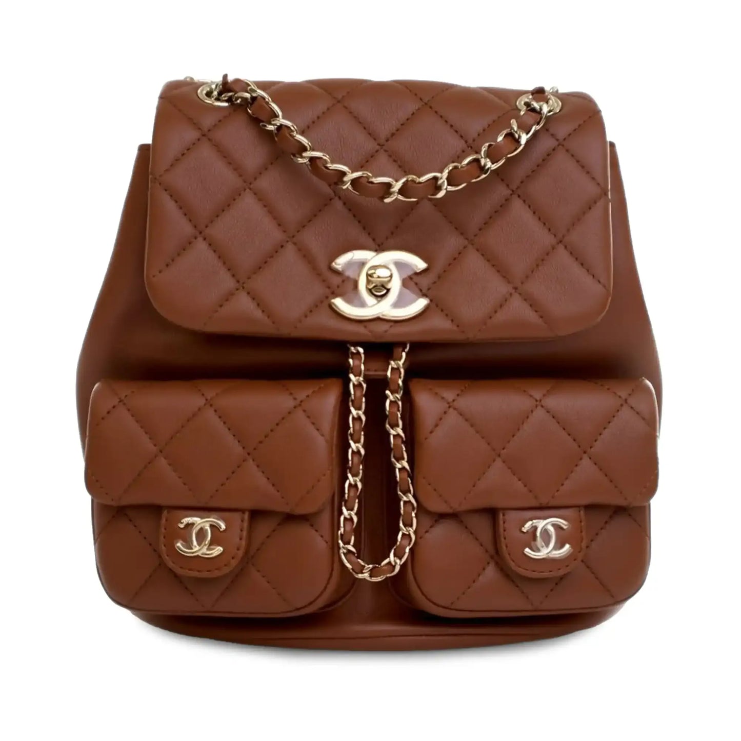 Chanel Small Quilted Calfskin Duma Pockets Drawstring Backpack