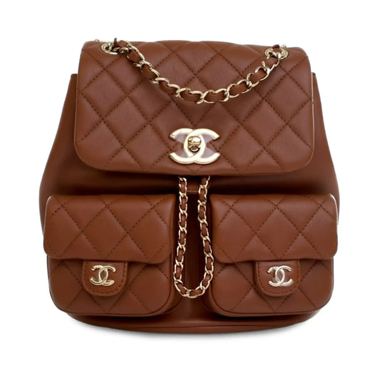 Chanel Small Quilted Calfskin Duma Pockets Drawstring Backpack