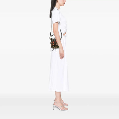 Saint Laurent Small Palm Tree Print Canvas Emmanuelle Bucket Bag