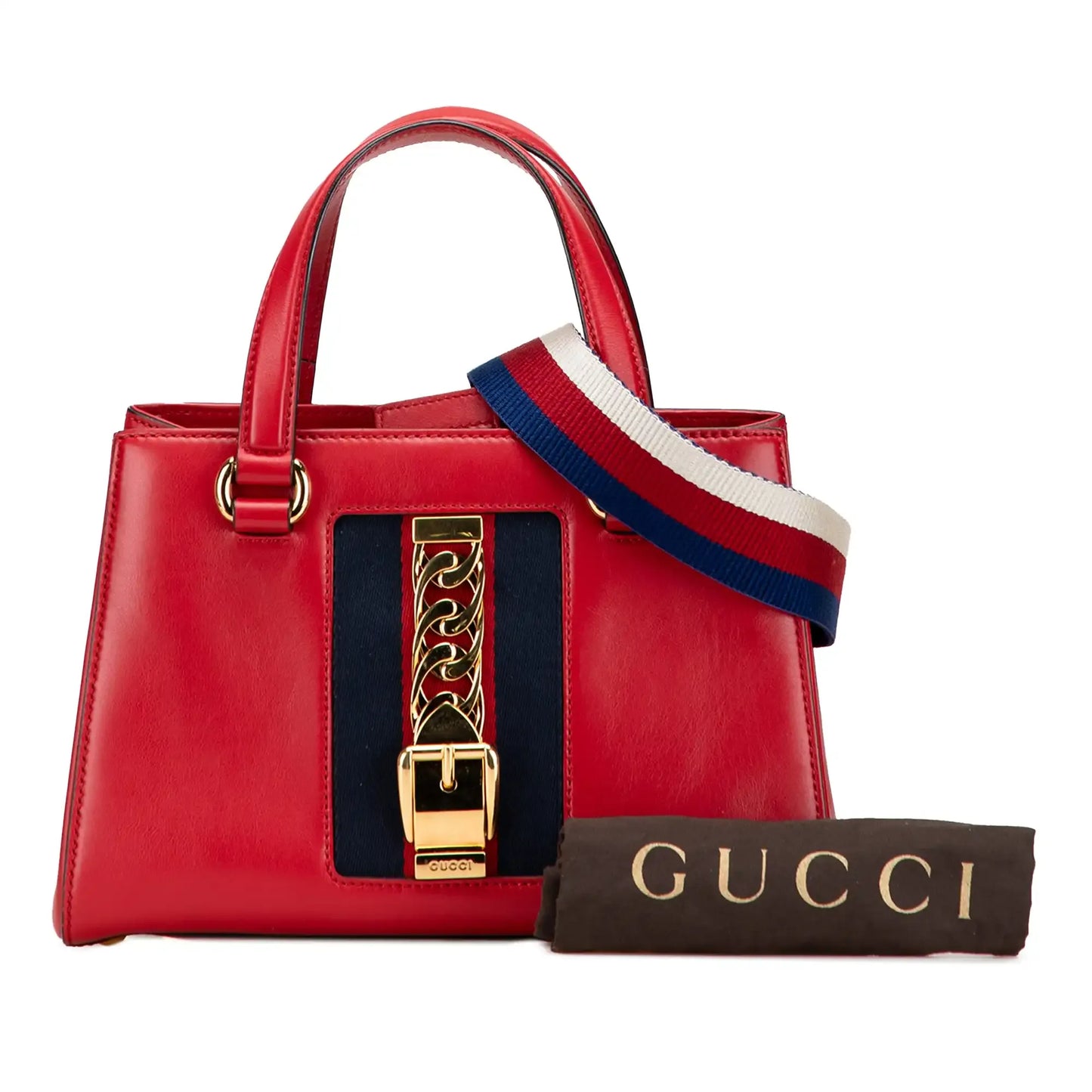 Gucci Leather Sylvie Web Top Handle Satchel
