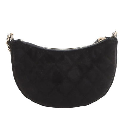 Chanel CC Quilted Velour Half Moon Chain Crossbody