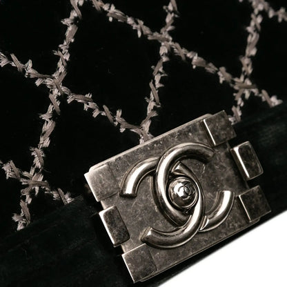 Chanel Medium Quilted Velvet Wild Stitch Boy Flap