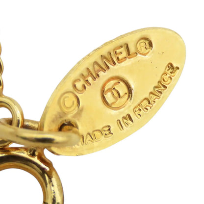 Chanel old Plated Crystal CC Pendant Necklace