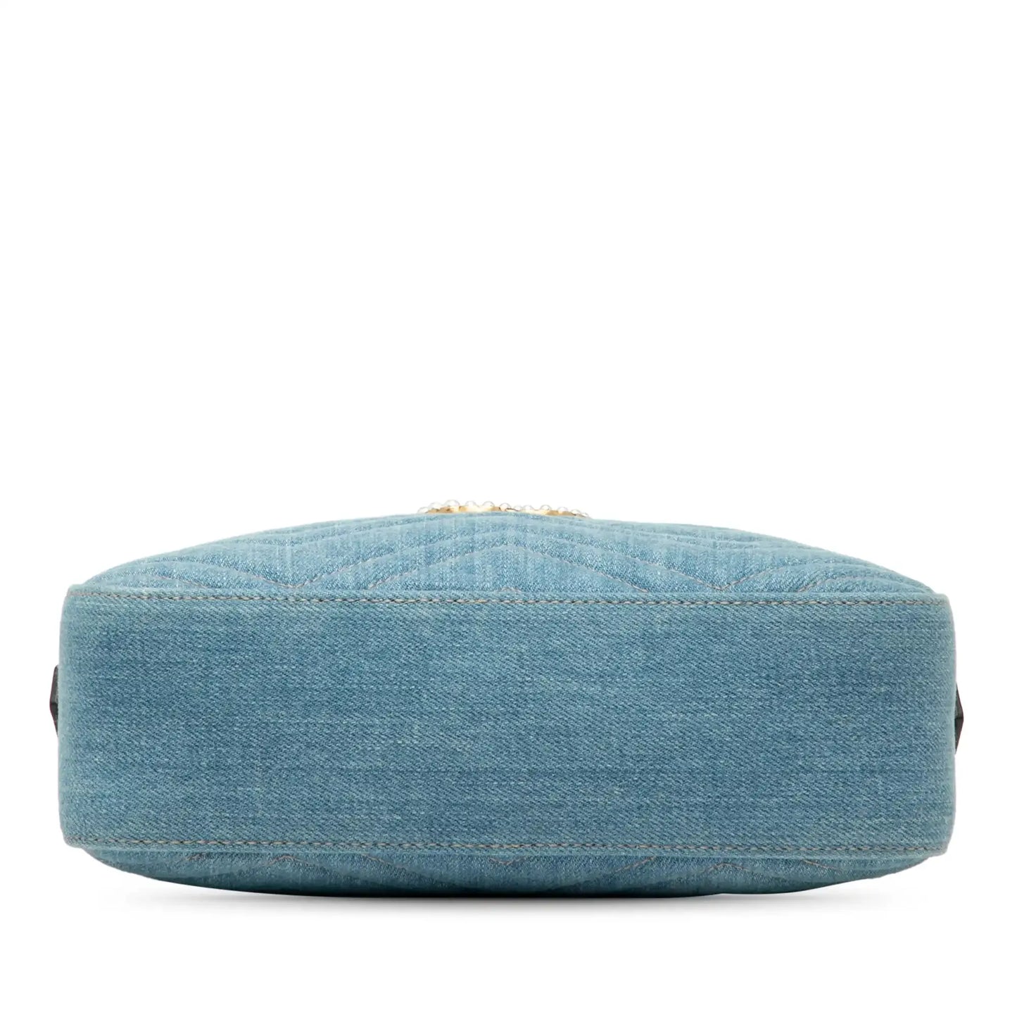 Gucci Small GG Marmont Matelasse Denim Pearly Crossbody