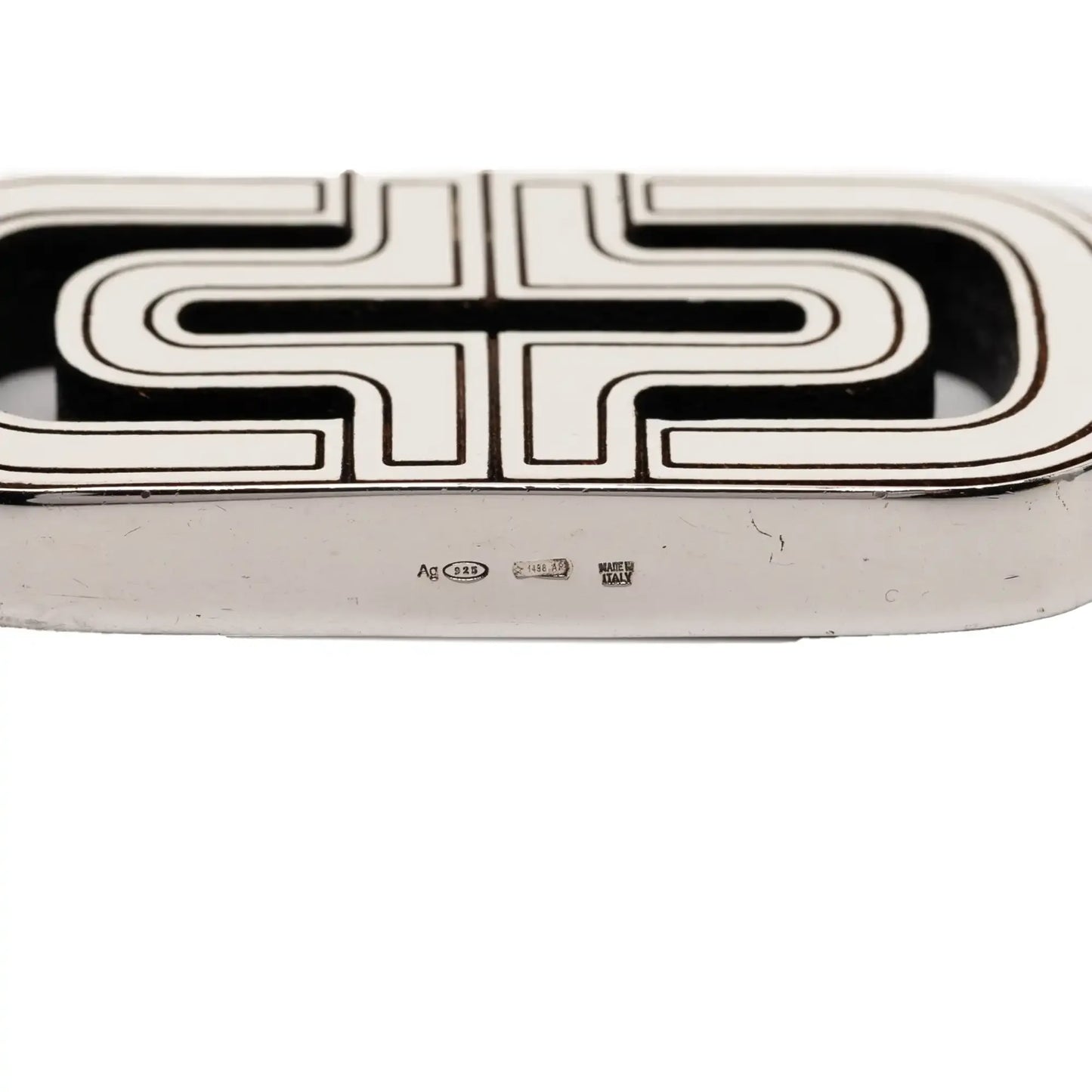 Bvlgari Sterling Silver and Leather Parentesi Pendant Necklace