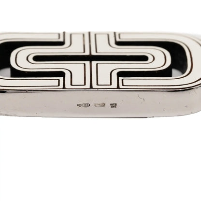 Bvlgari Sterling Silver and Leather Parentesi Pendant Necklace