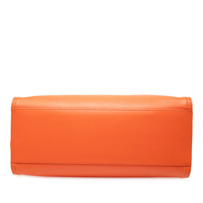 Bottega Veneta Leather Intrecciato Frame Top Handle Bag