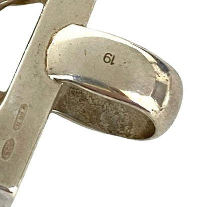 Gucci Sterling Silver Crest Logo Chain Bracelet