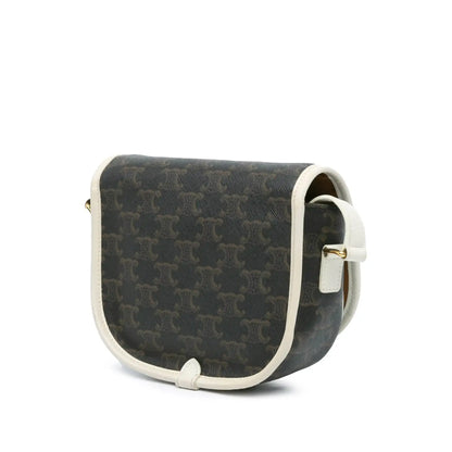 Celine Medium Triomphe Coated Canvas Folco Crossbody