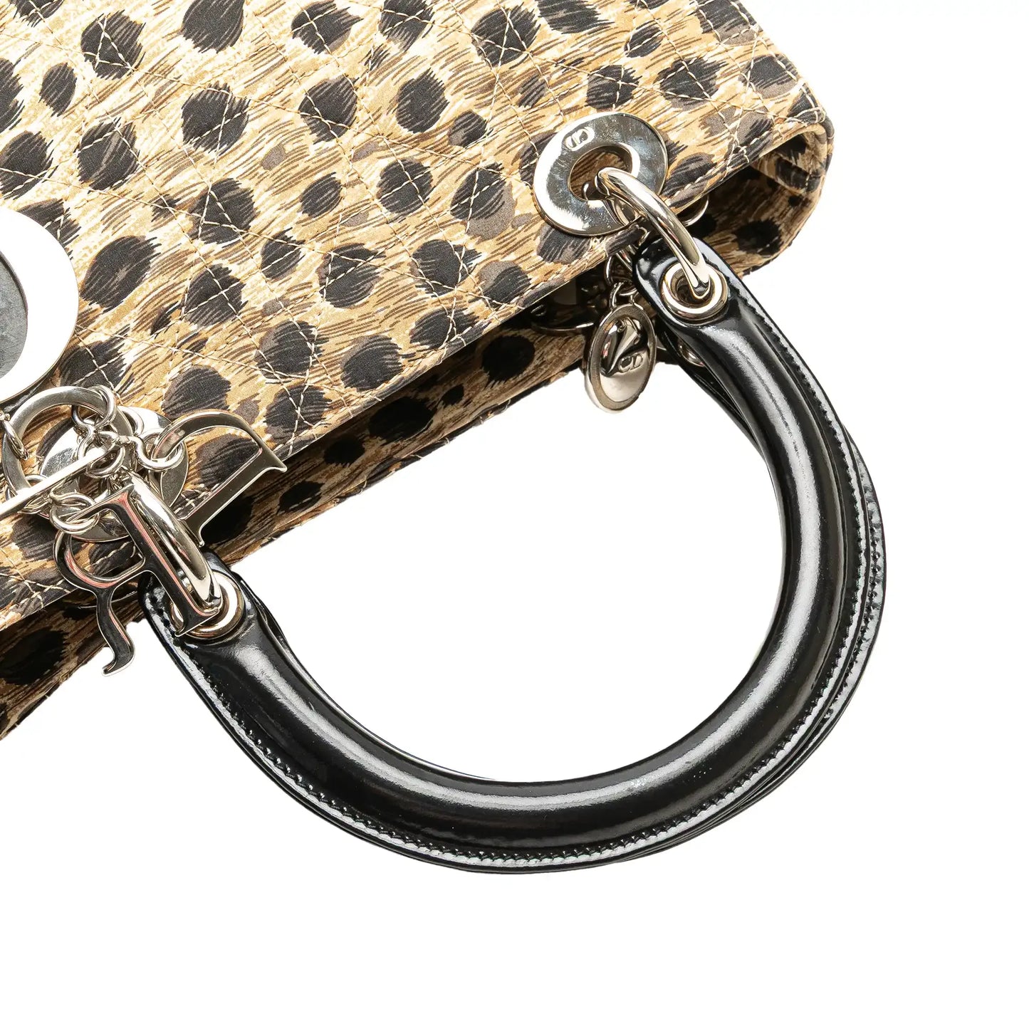 Dior Medium Canvas Cannage Leopard Print Lady Dior