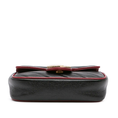 Gucci Super Mini GG Marmont Matelasse Leather Torchon Flap Crossbody