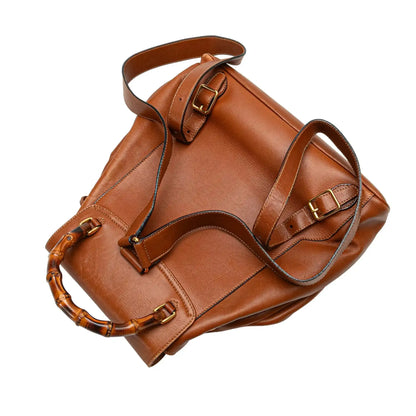 Gucci Medium Calfskin Bamboo Drawstring Backpack