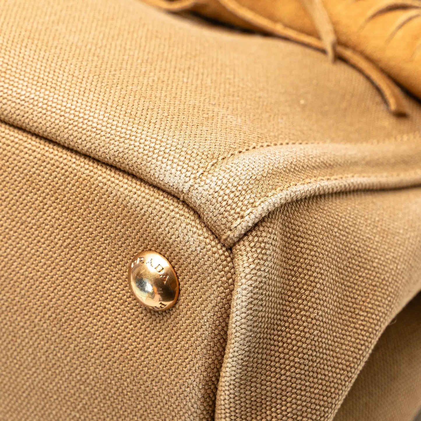 Prada Canvas and Suede Fringed Canapa Handbag