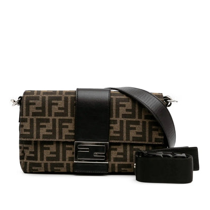 Fendi Zucca Canvas Convertible Baguette Satchel