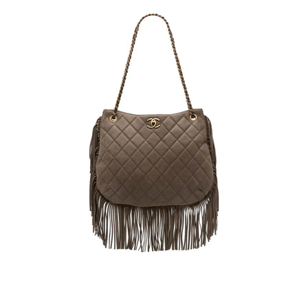 Chanel Quilted Calfskin Into The Fringe Hobo