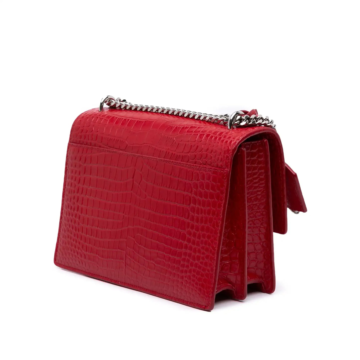 Saint Laurent Medium Croc Embossed Leather Sunset Crossbody