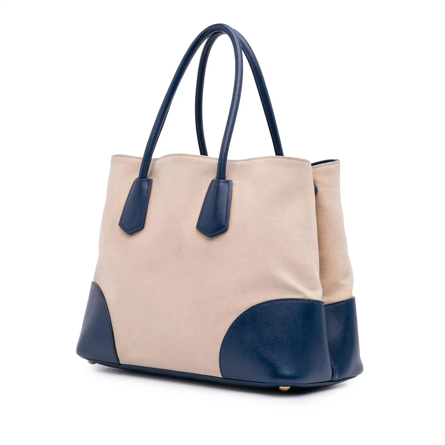 Prada Large Canapa and Saffiano Double Satchel
