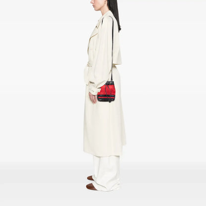 Gucci Mini Suede and Patent Web Ophidia Bucket Bag