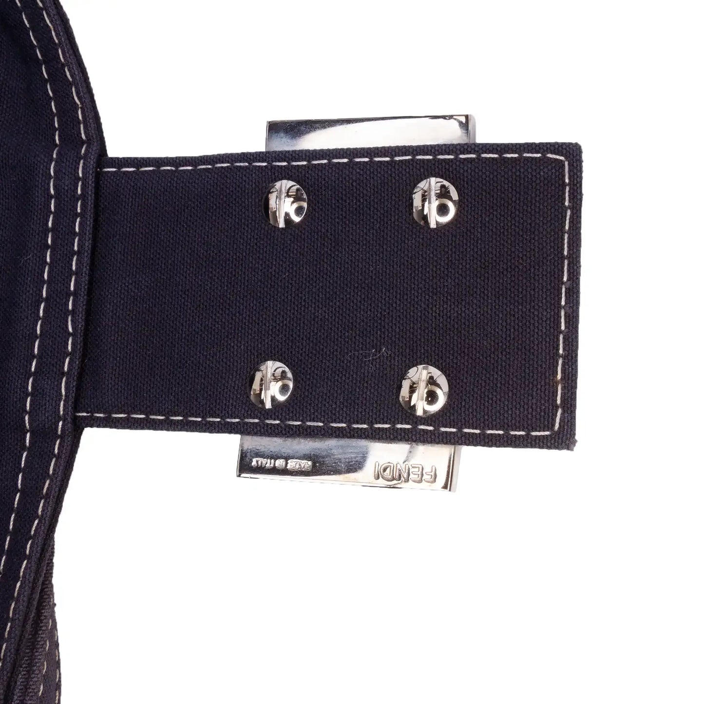 Fendi Canvas FF Marble Double Flap Shoulder Bag