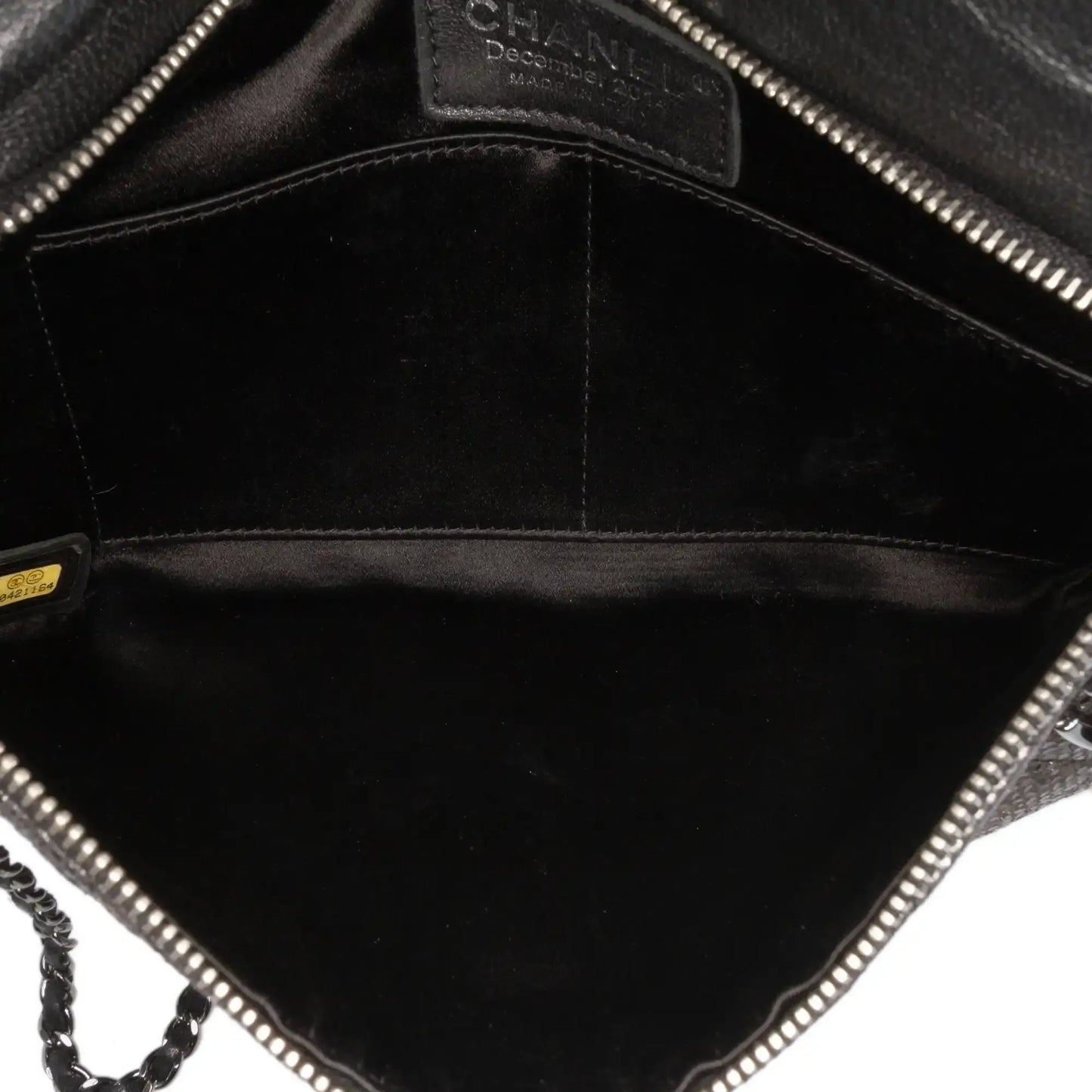 Chanel Quilted Laminated Fabric Chain Evening Crossbody