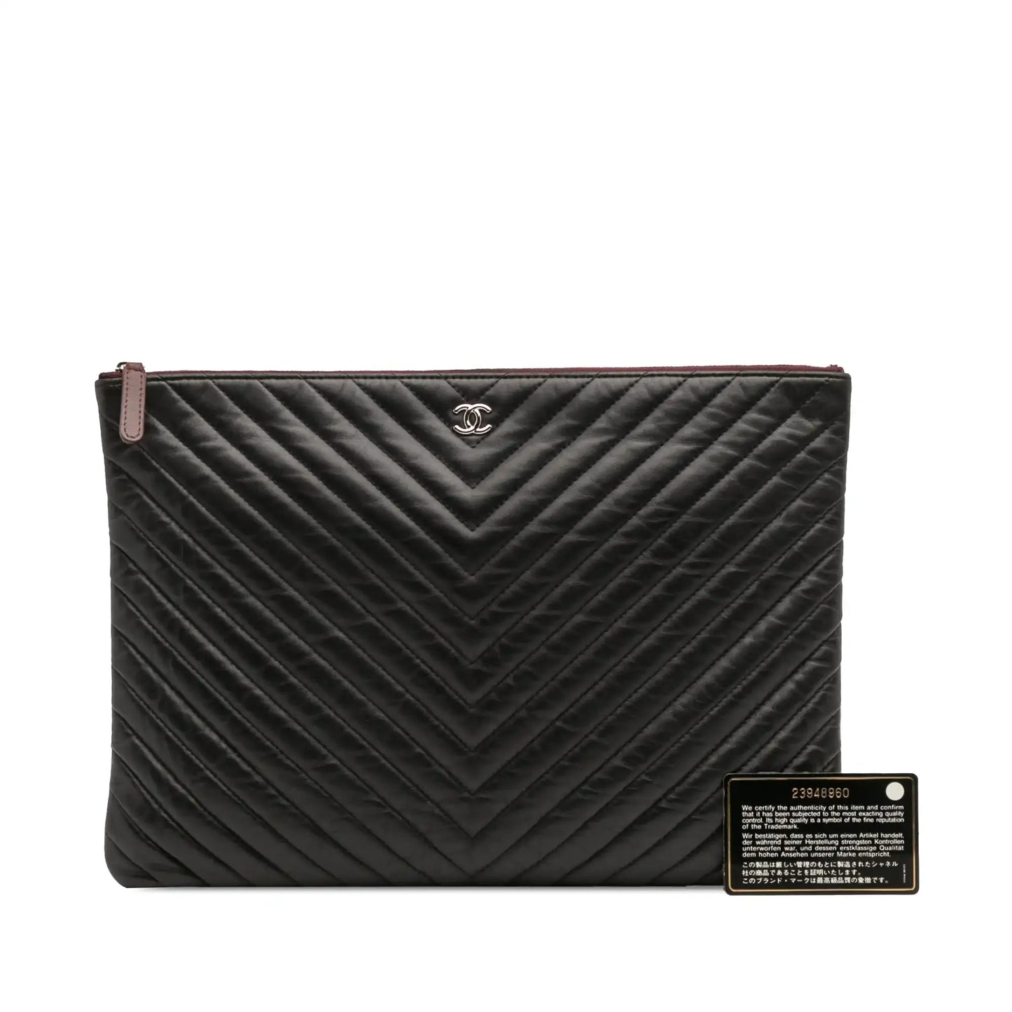 Chanel Large Chevron Caviar Ancient Greek Charms O Case Clutch