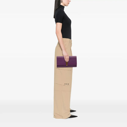 Saint Laurent Textured Leather Chyc Ligne Clutch