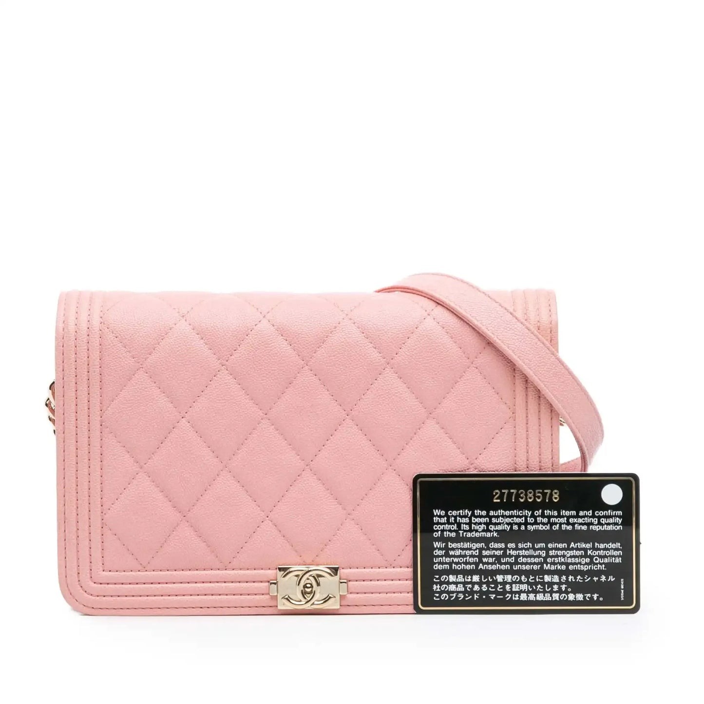 Chanel Quilted Caviar Boy Wallet on Chain