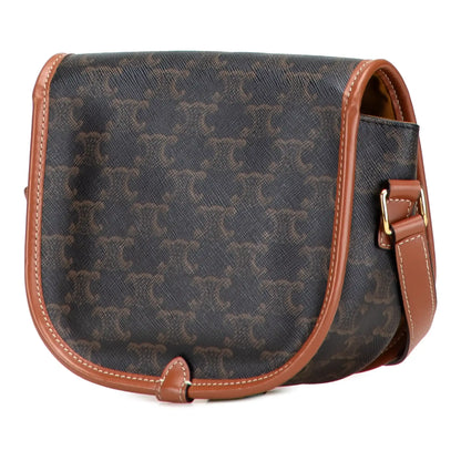 Celine Medium Triomphe Coated Canvas Folco Crossbody