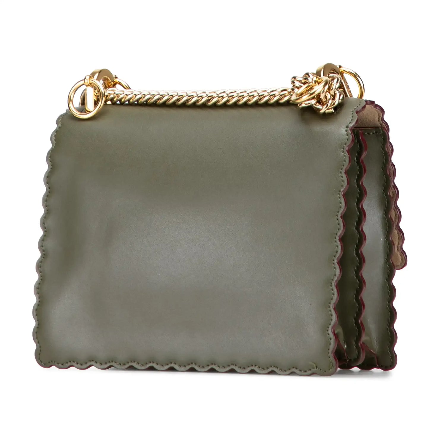 Fendi Small Scalloped Leather Kan I Crossbody