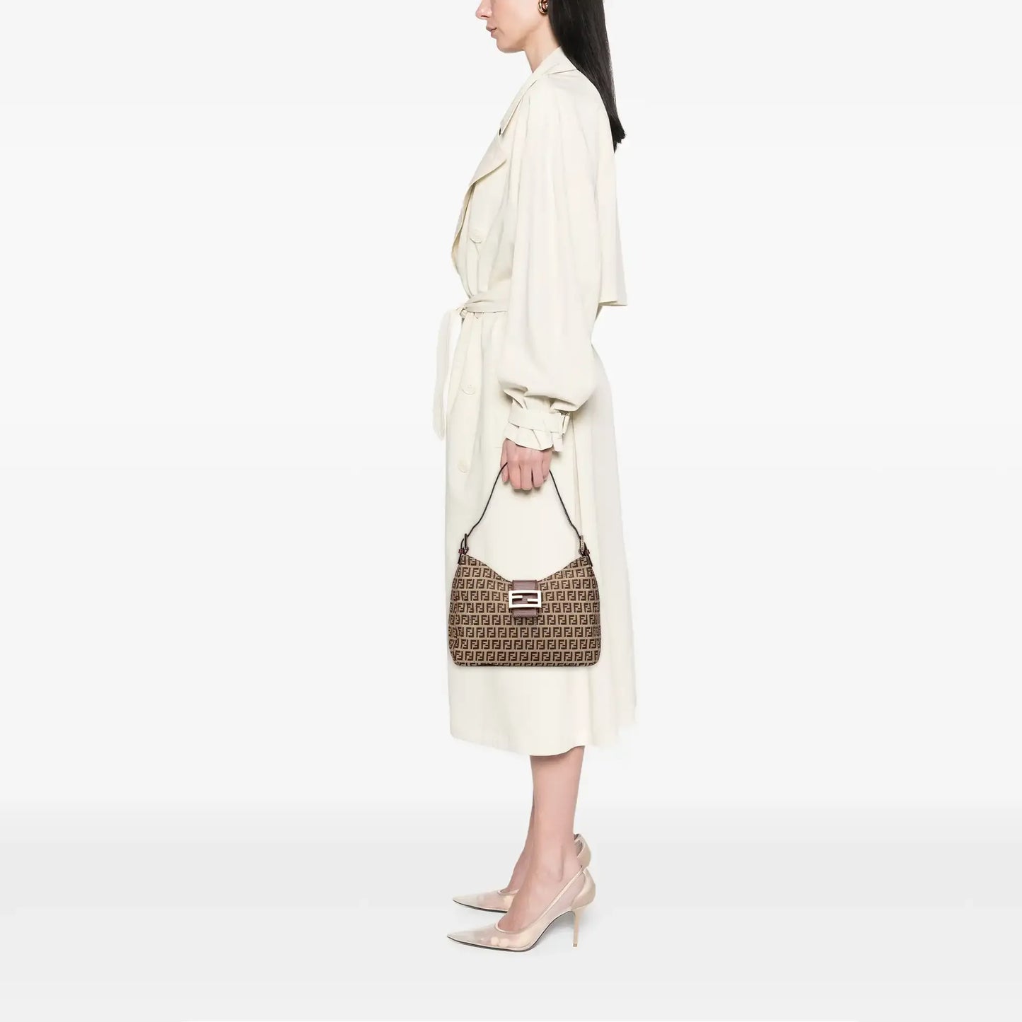 Fendi Zucchino Canvas Shoulder Bag