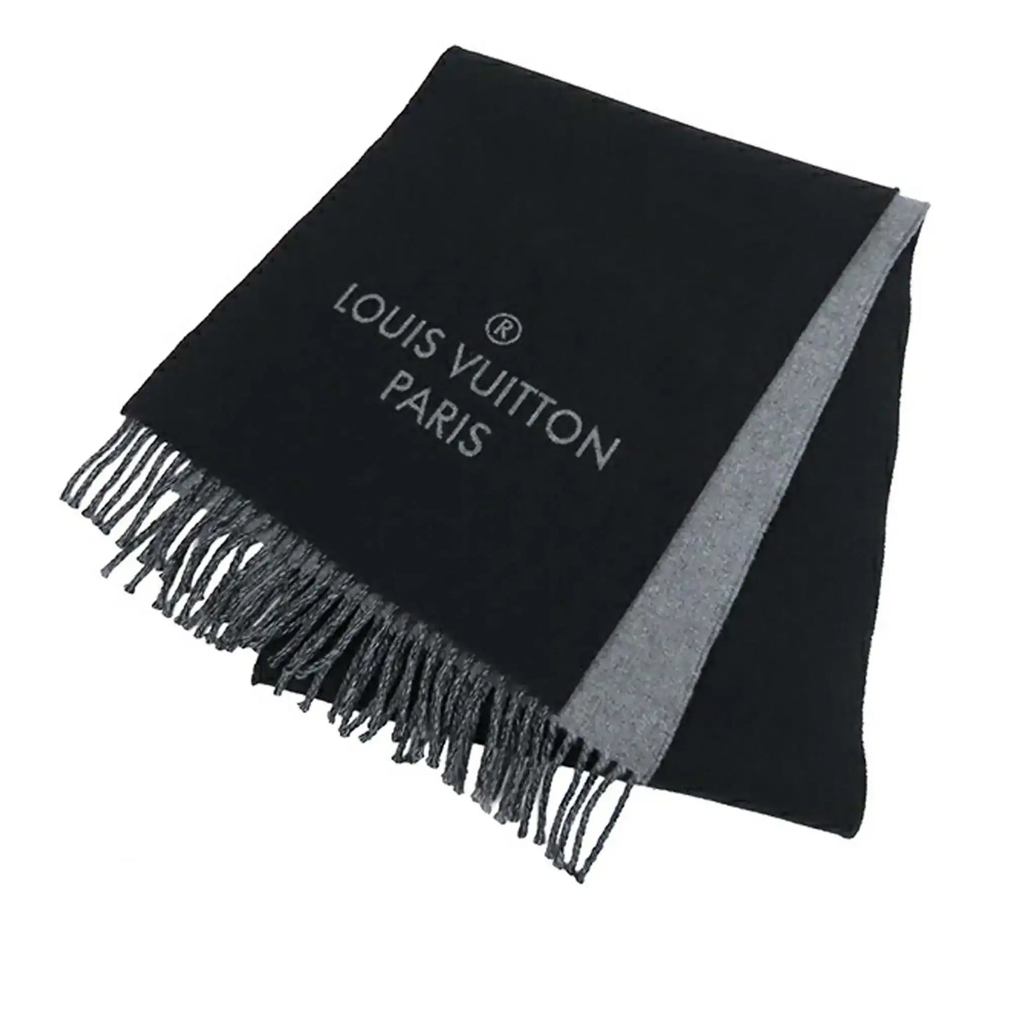 Louis Vuitton Wool and Cashmere Echarpe City Alps Logo Patch Scarf