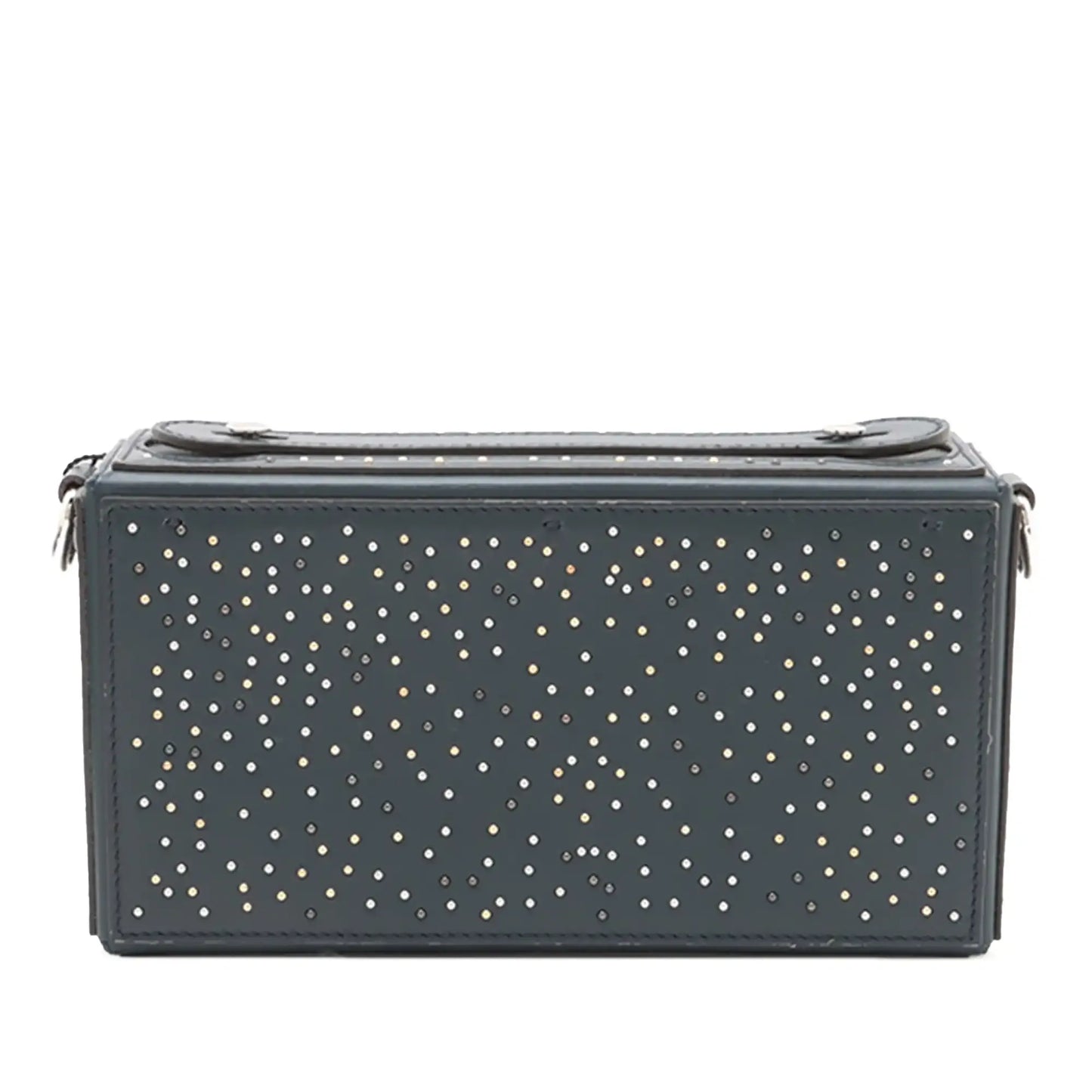 Fendi Studded Leather Soft Trunk Baguette Satchel