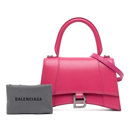 Balenciaga Small Shiny Box Calfskin Hourglass Satchel