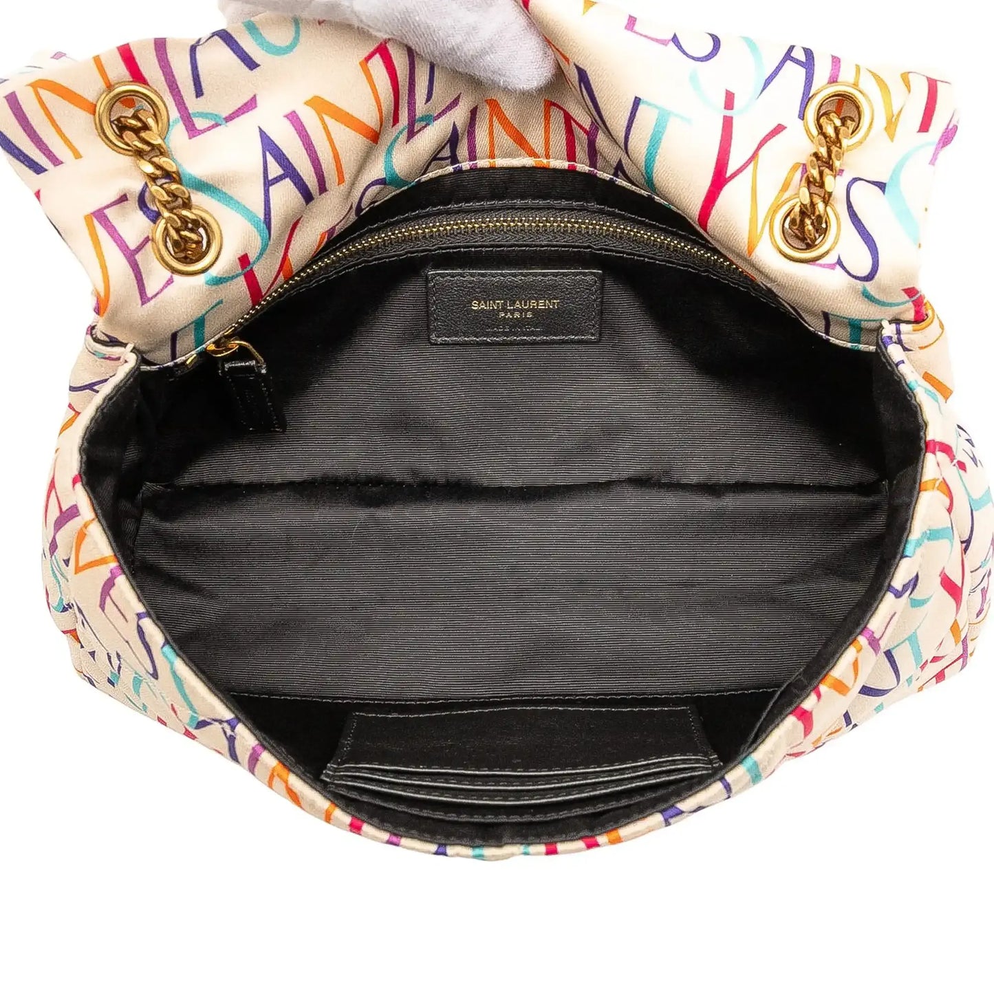 Saint Laurent Medium Silk Carre Rive Gauche Print Patchwork Jamie Shoulder Bag
