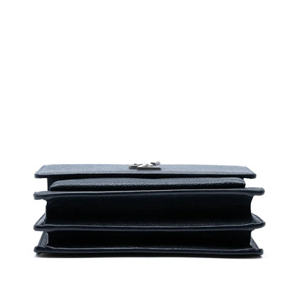 Saint Laurent Small Grained Calfskin Monogram Sunset Crossbody