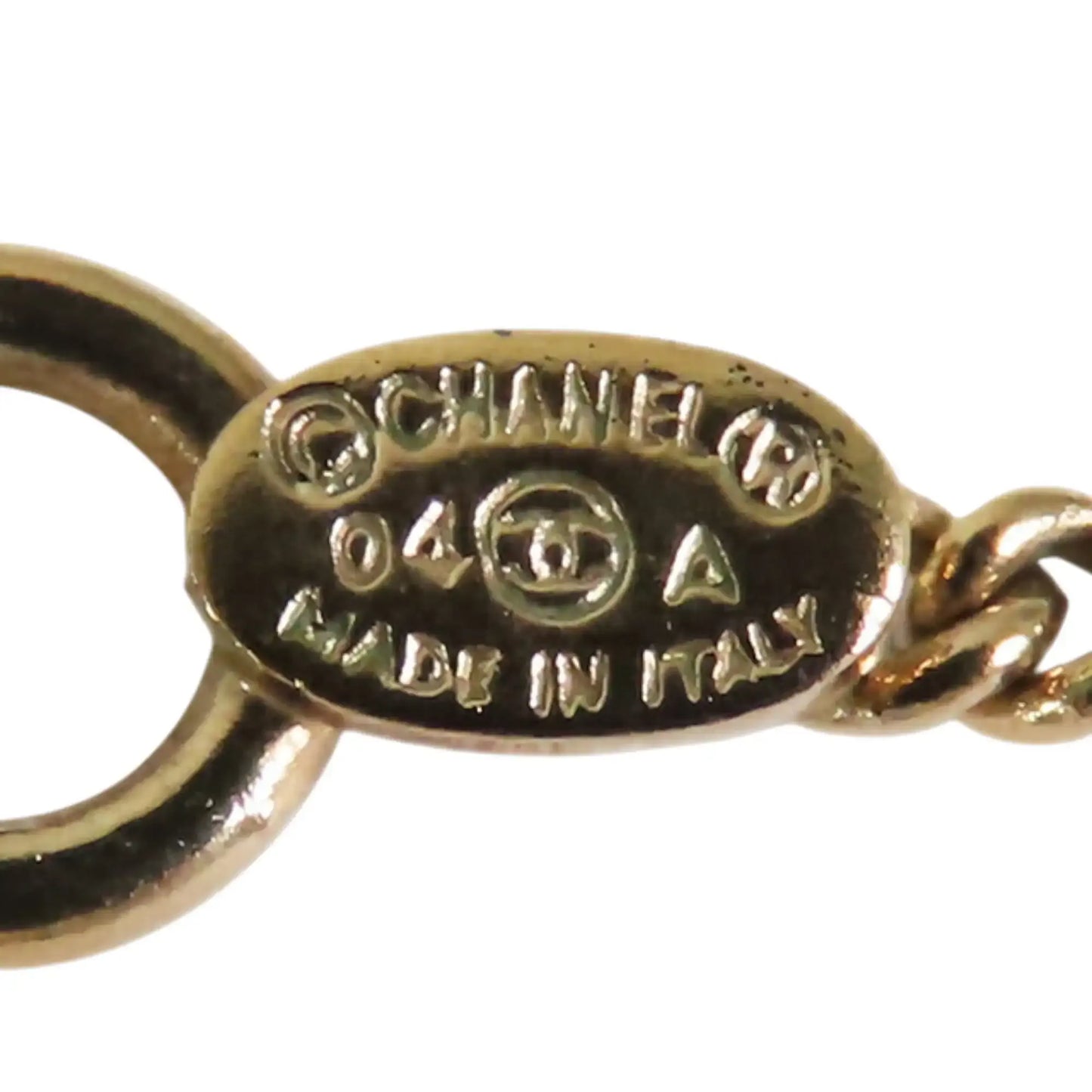 Chanel Gold Plated CC Rhinestones Pendant Necklace