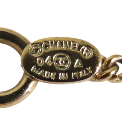 Chanel Gold Plated CC Rhinestones Pendant Necklace