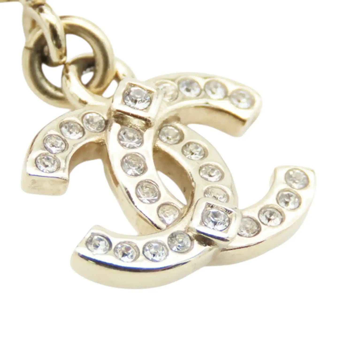 Chanel CC Gold Plated Faux Pearl Swing Push Back Earrings