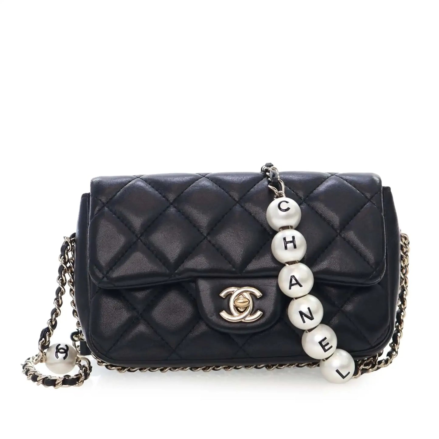 Chanel Small Quilted Lambskin My Precious Pearls Chain Flap